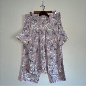 Ann Taylor Pink Safari Zebra, Lion, Giraffe Animal Loft PJ set